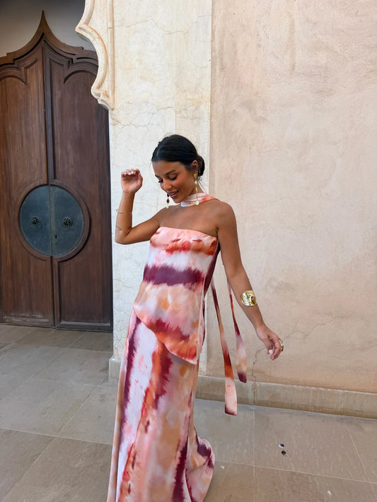 Aitana - Vestido Strapless con Pañuelo Incluido