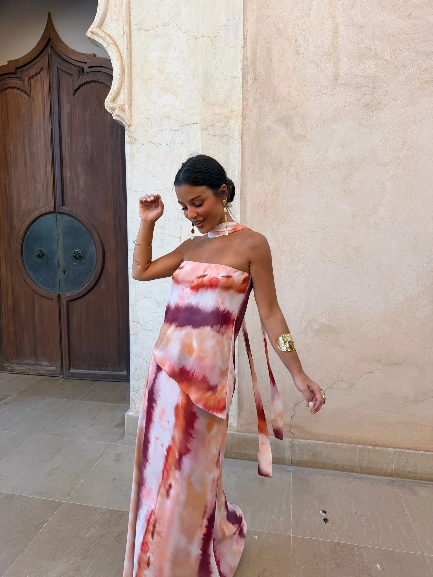 Aitana - Vestido Strapless con Pañuelo Incluido