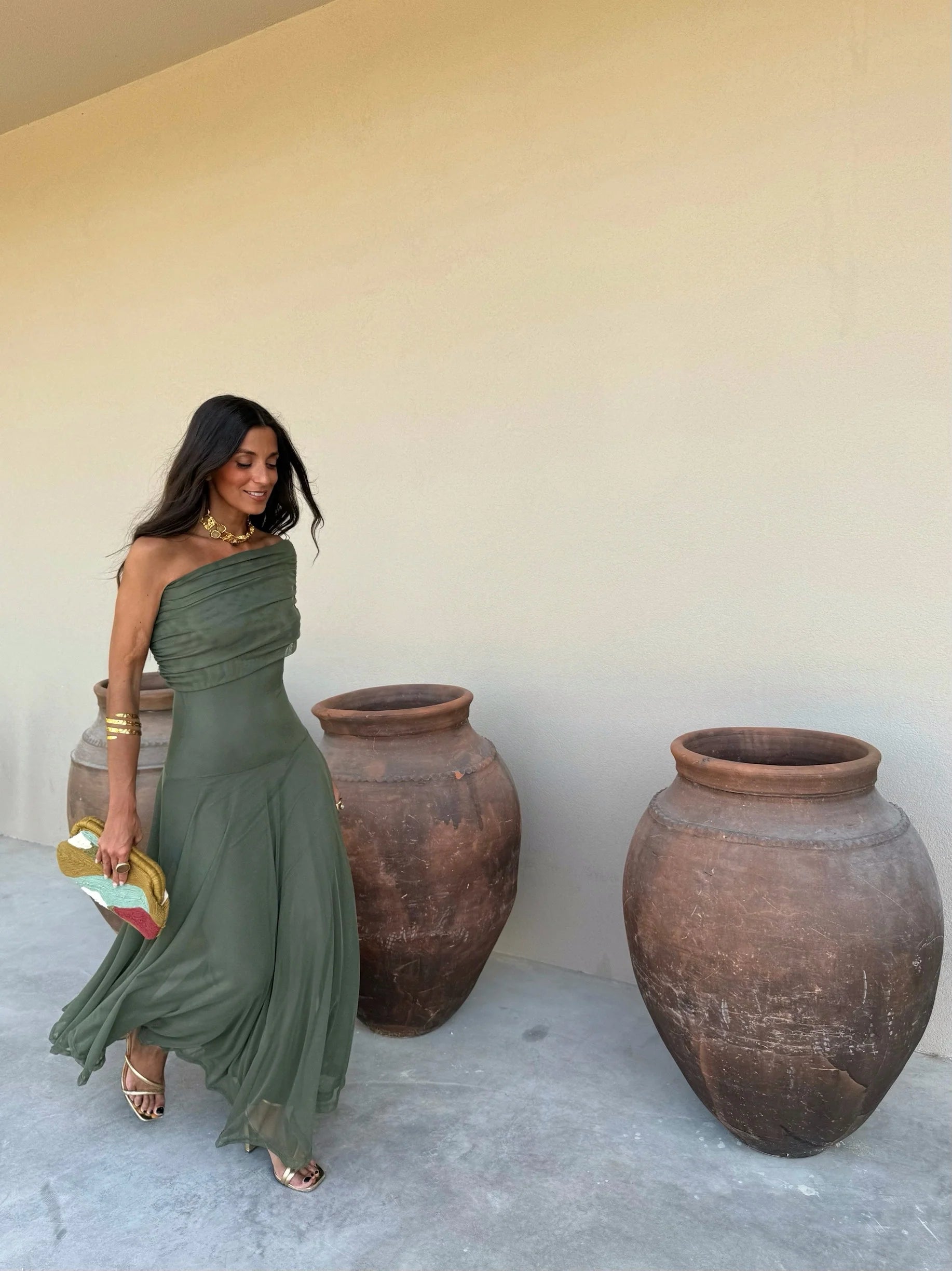 Lucia - Vestido Largo de Tül Verde