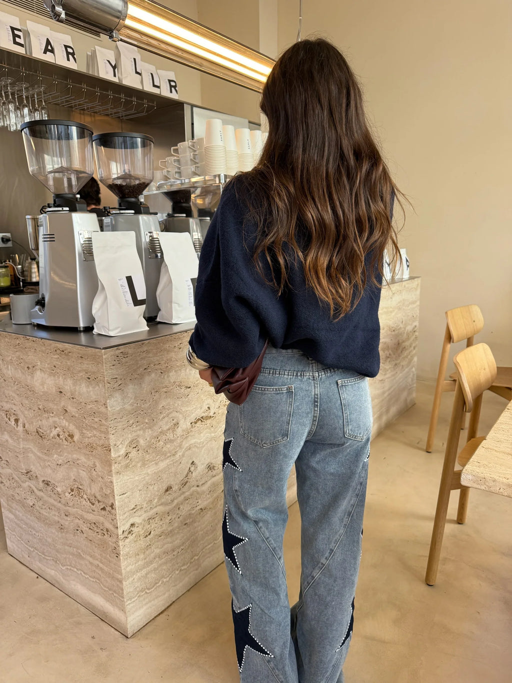 Sara - Jeans Denim con Estampado de Estrellas