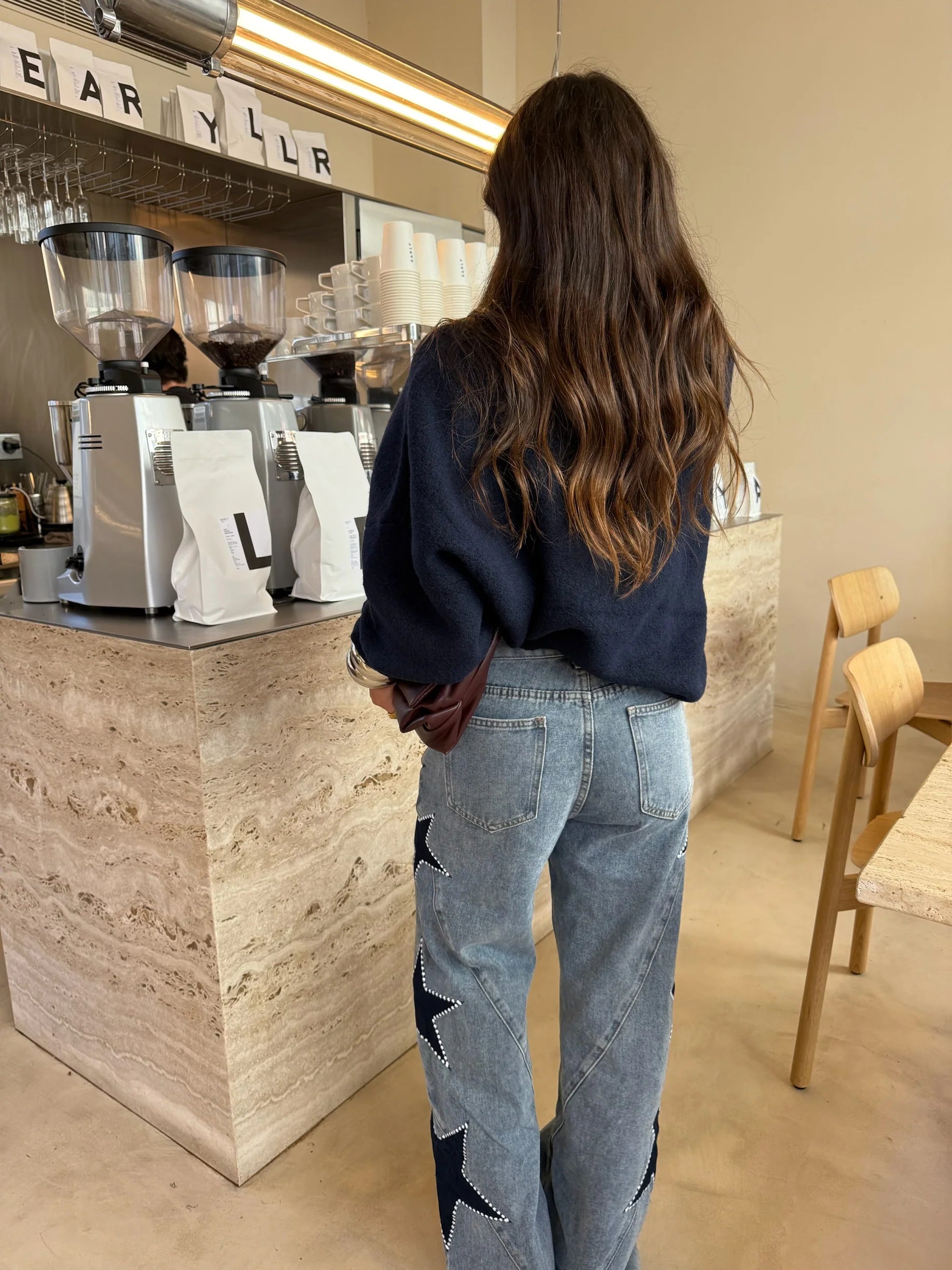 Sara - Jeans Denim con Estampado de Estrellas