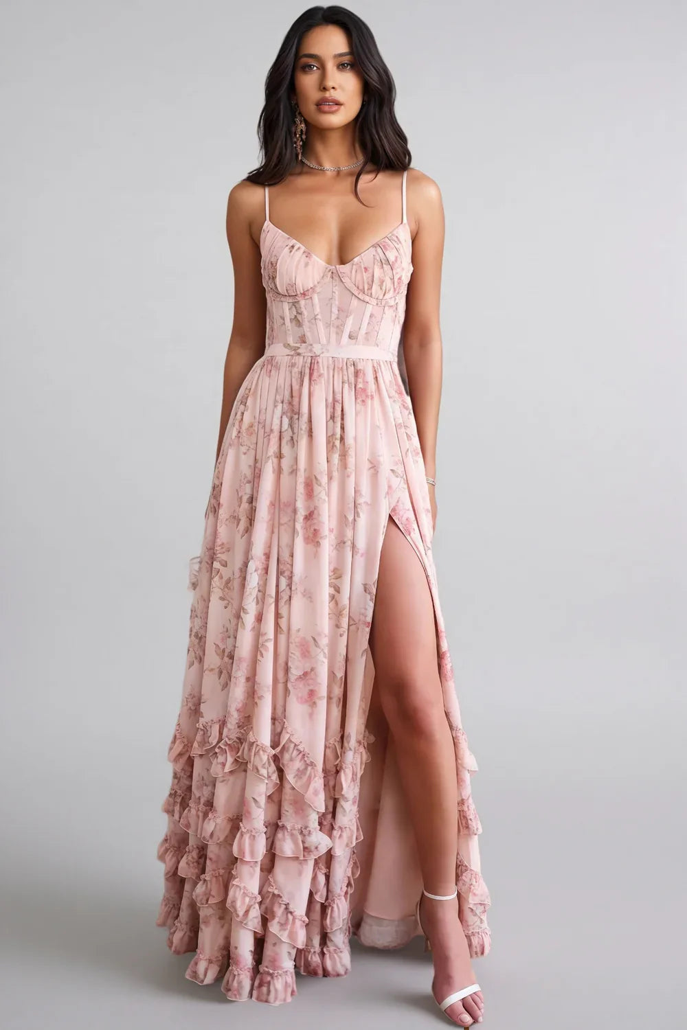Violetta - Vestido Largo Boho con Volantes y Abertura Lateral