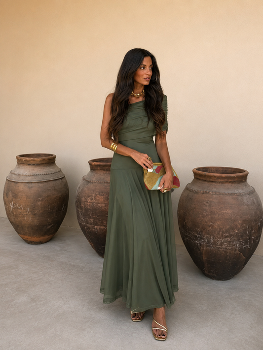 Lucia - Vestido Largo de Tül Verde