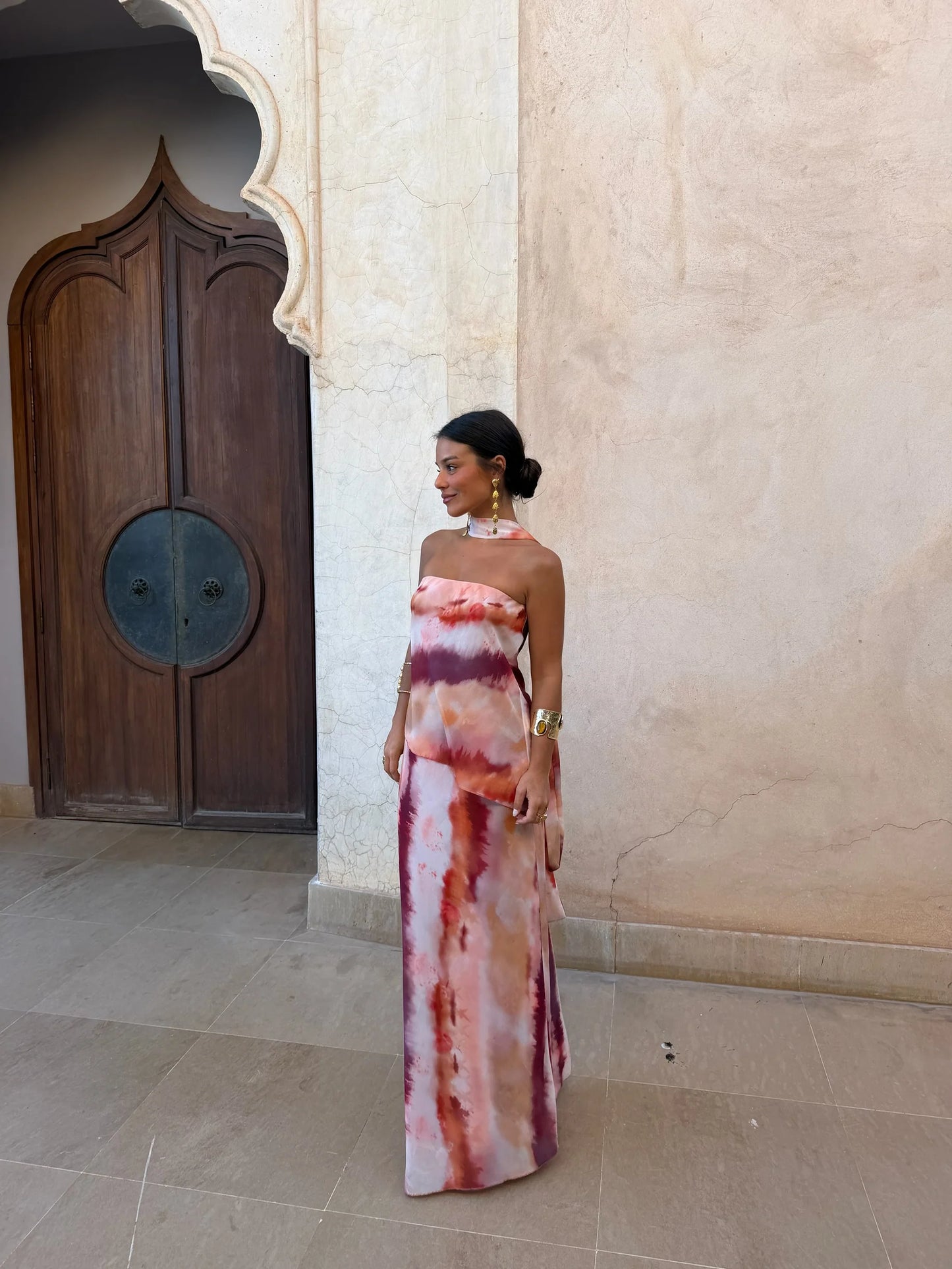 Aitana - Vestido Strapless con Pañuelo Incluido