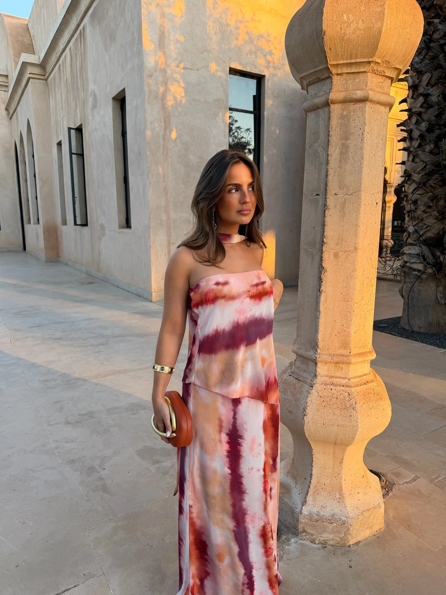 Aitana - Vestido Strapless con Pañuelo Incluido