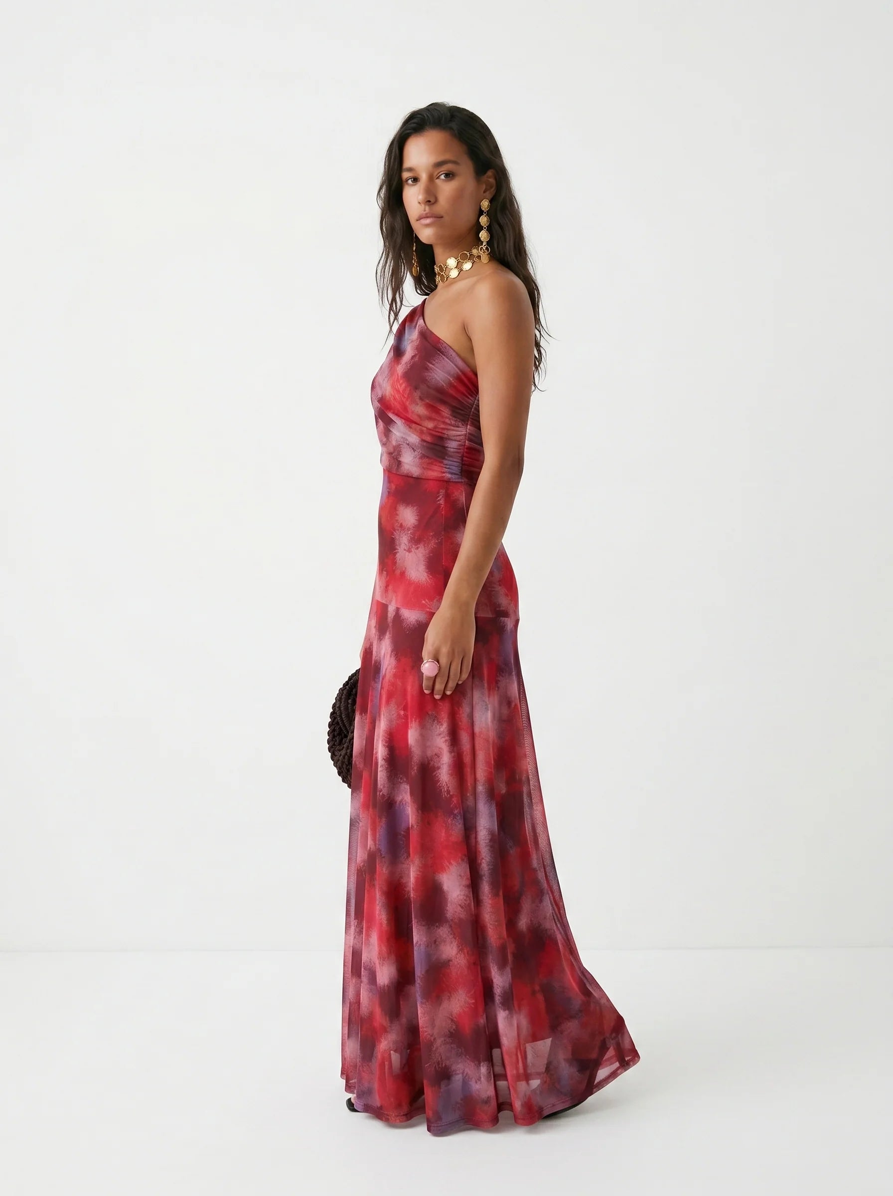 Carla - Vestido Maxi Off-Shoulder con Drapeado