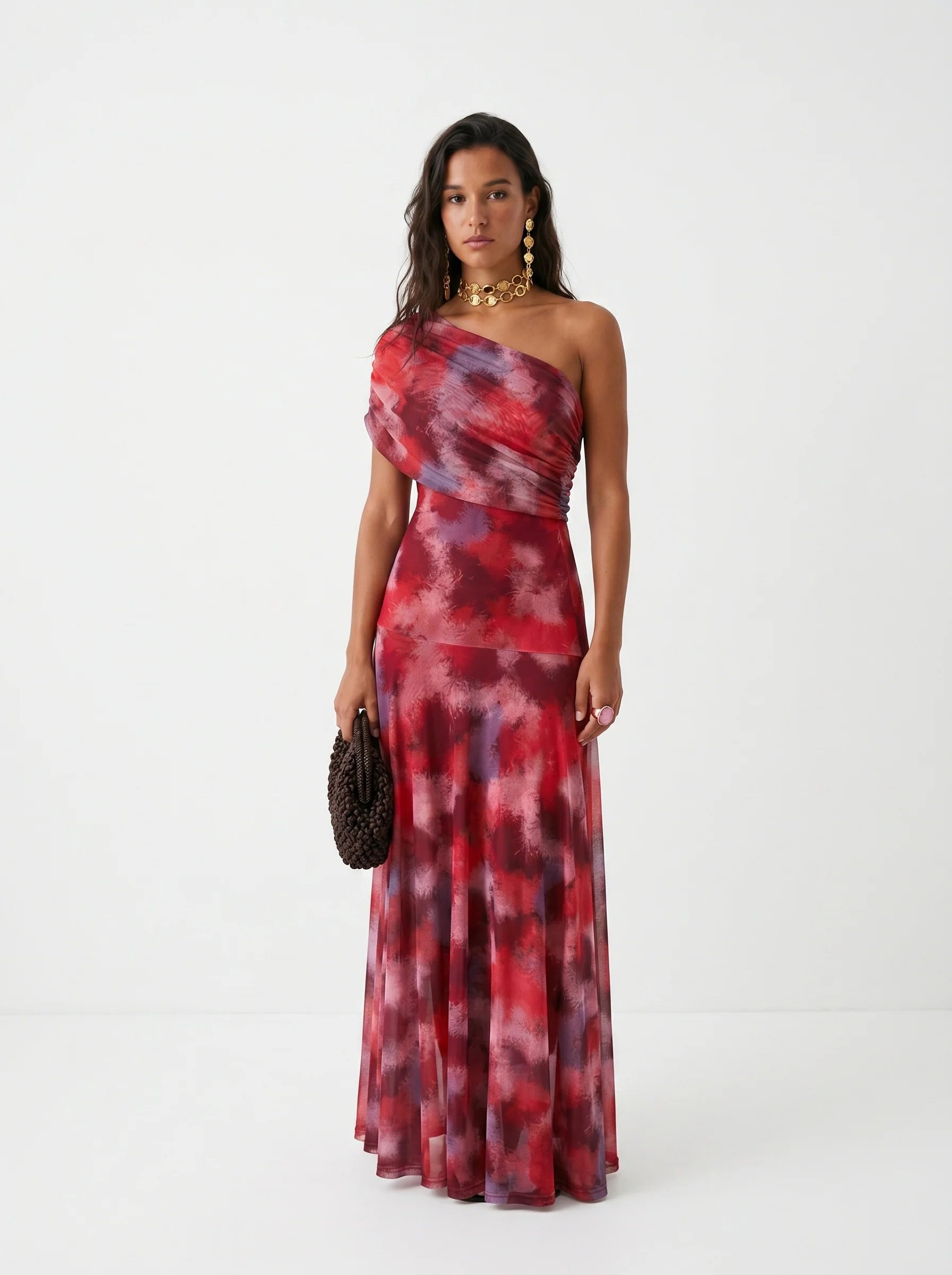 Carla - Vestido Maxi Off-Shoulder con Drapeado