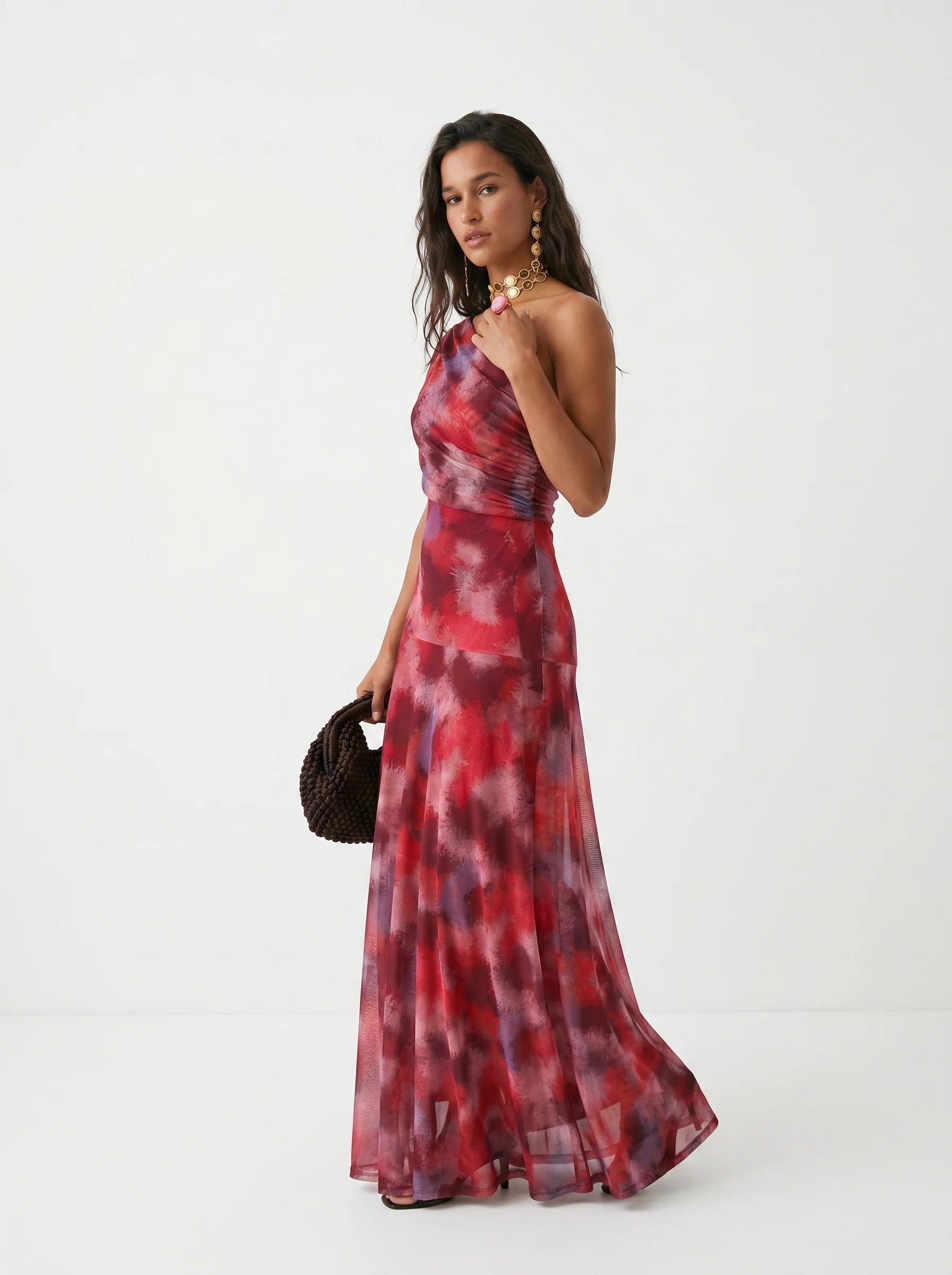 Carla - Vestido Maxi Off-Shoulder con Drapeado