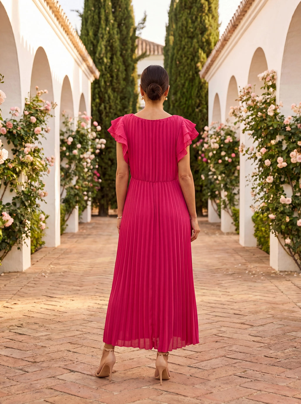 Gloria - Vestido Fluido con Cintura Marcada y Caída Elegante