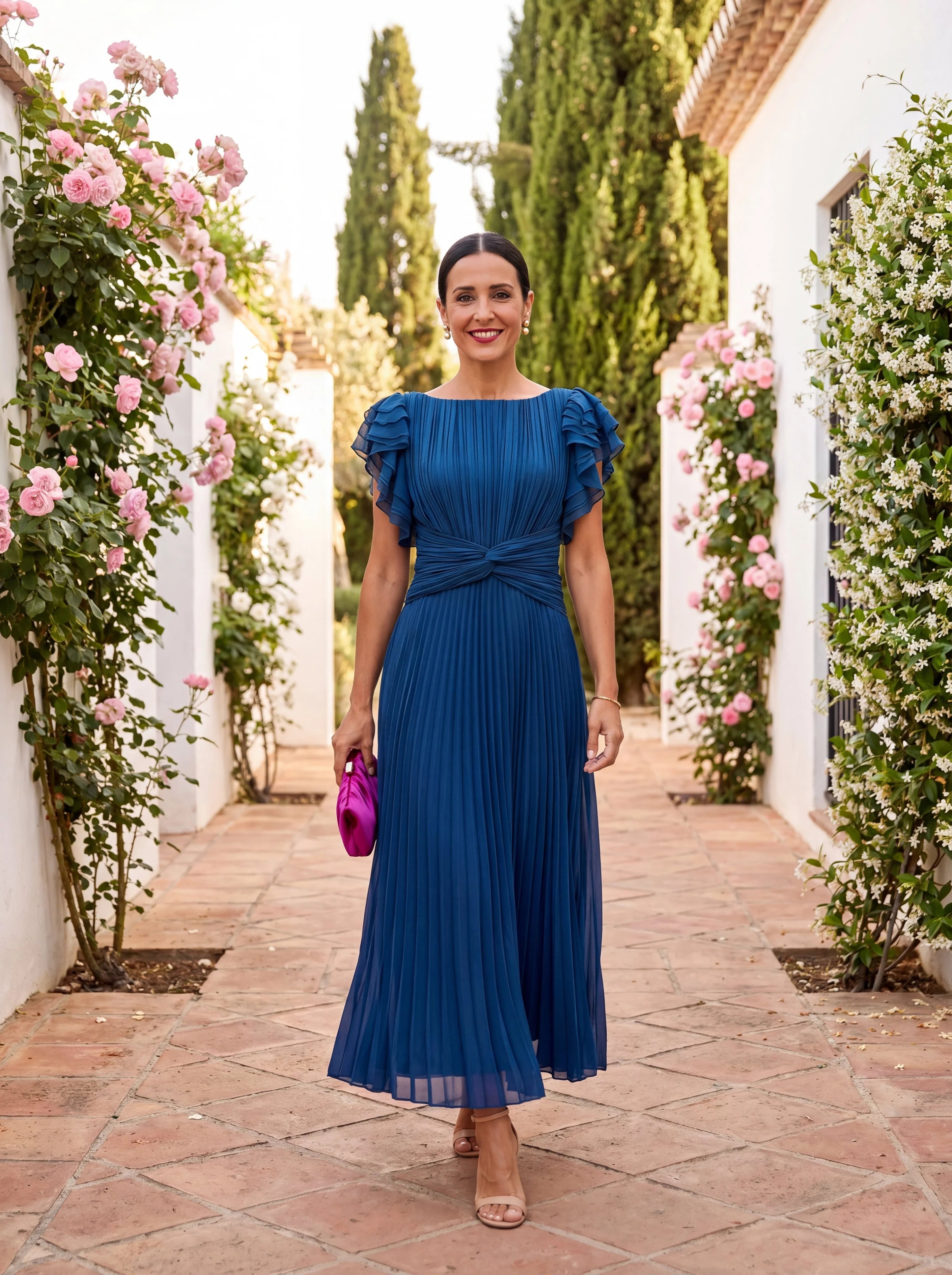 Gloria - Vestido Fluido con Cintura Marcada y Caída Elegante