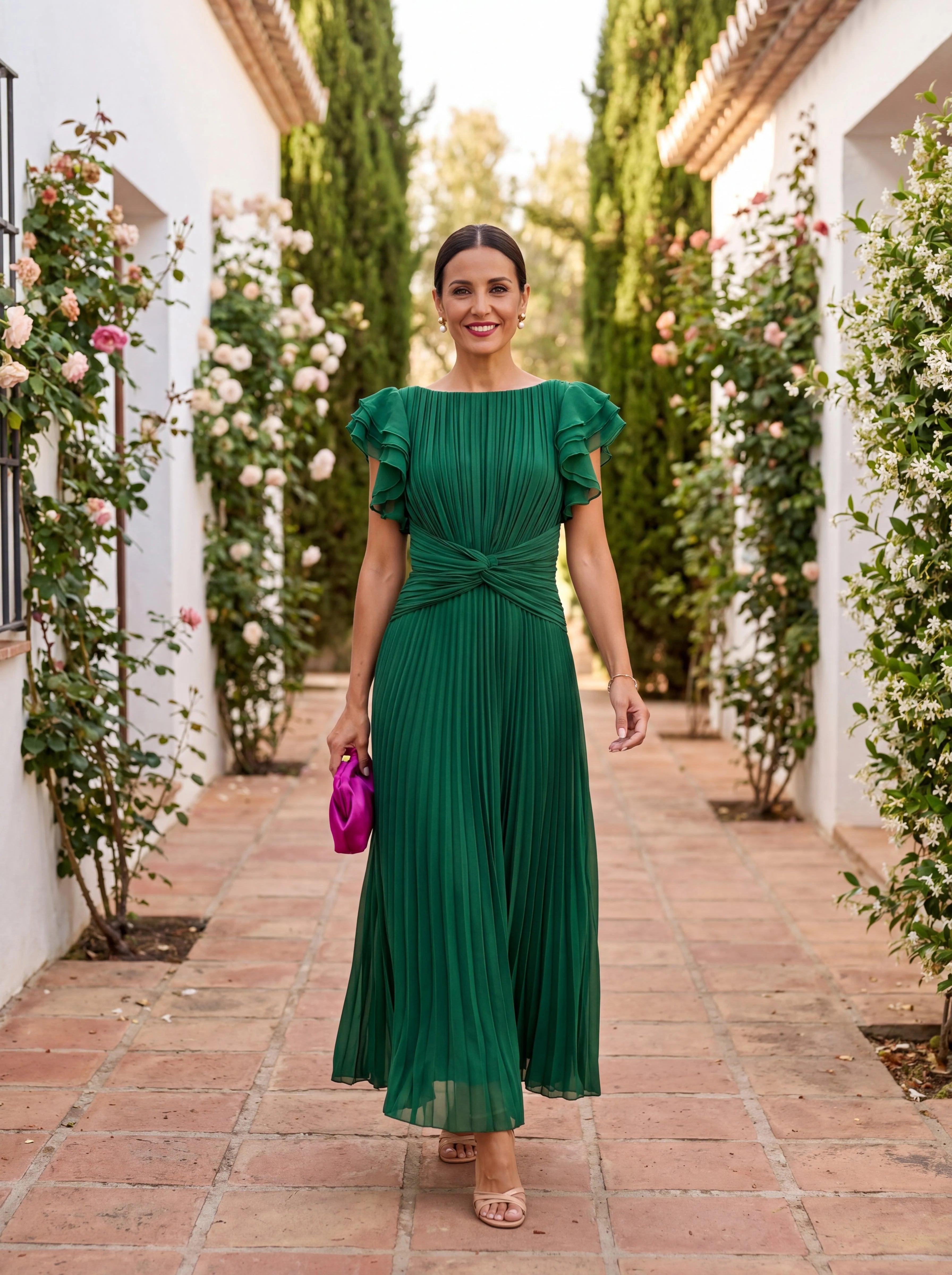 Gloria - Vestido Fluido con Cintura Marcada y Caída Elegante