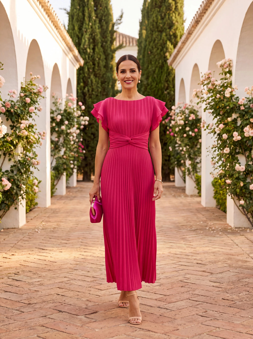 Gloria - Vestido Fluido con Cintura Marcada y Caída Elegante