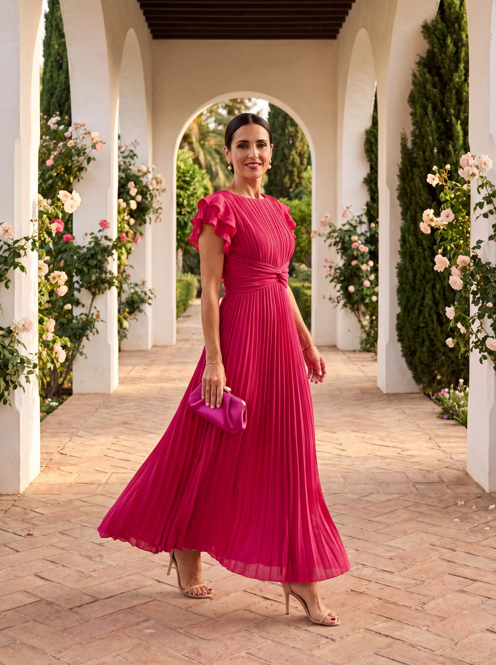 Gloria - Vestido Fluido con Cintura Marcada y Caída Elegante