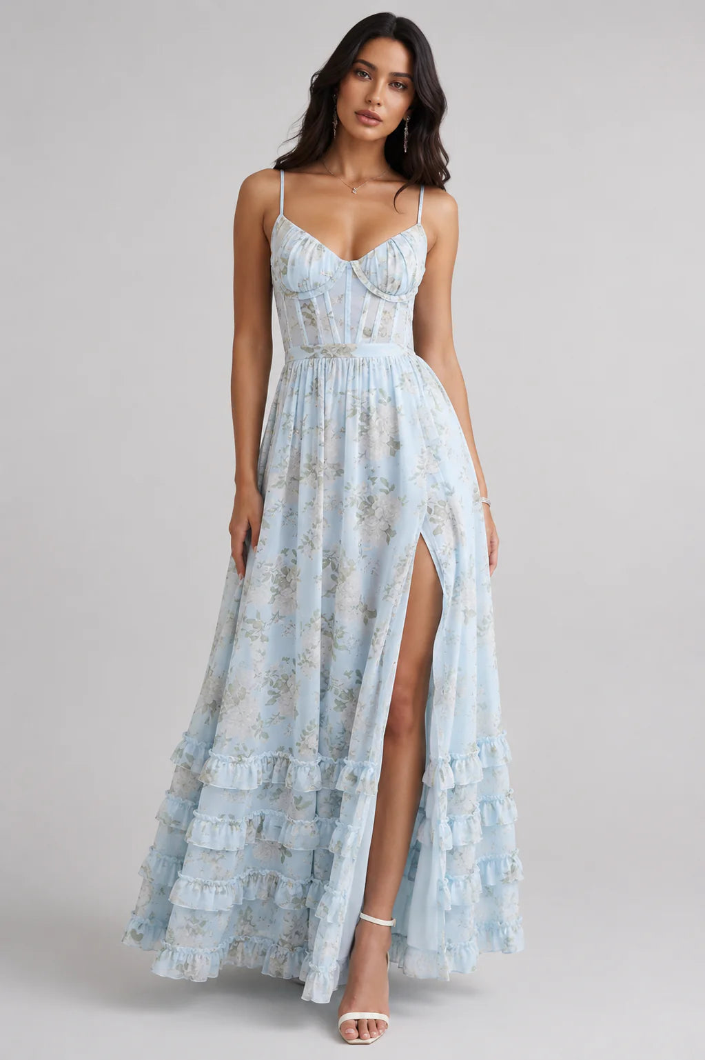 Violetta - Vestido Largo Boho con Volantes y Abertura Lateral
