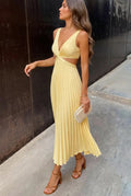 Catarina - Vestido Maxi Plisado de Flujo Elegante