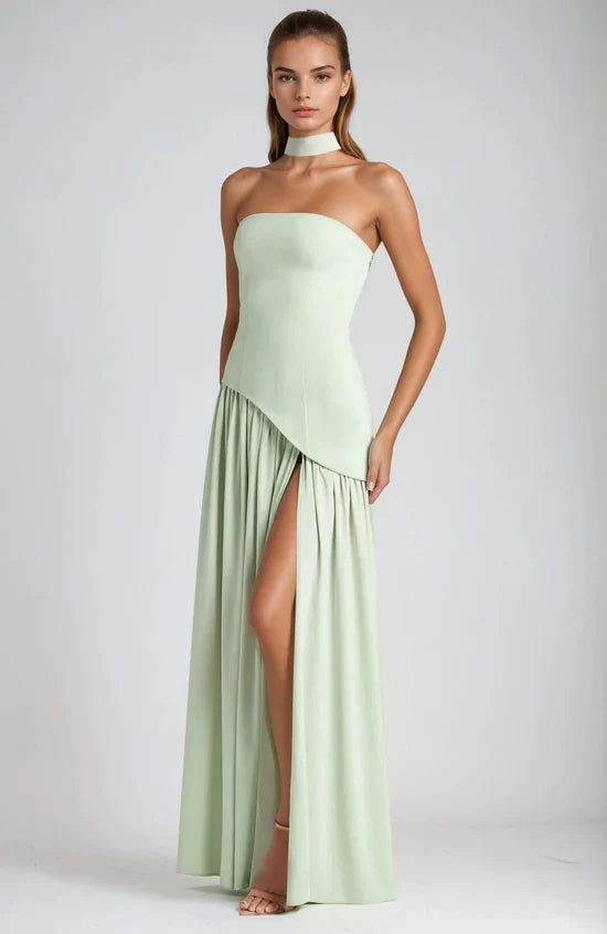 Zadie - Vestido Maxi Floral con Escote Halter